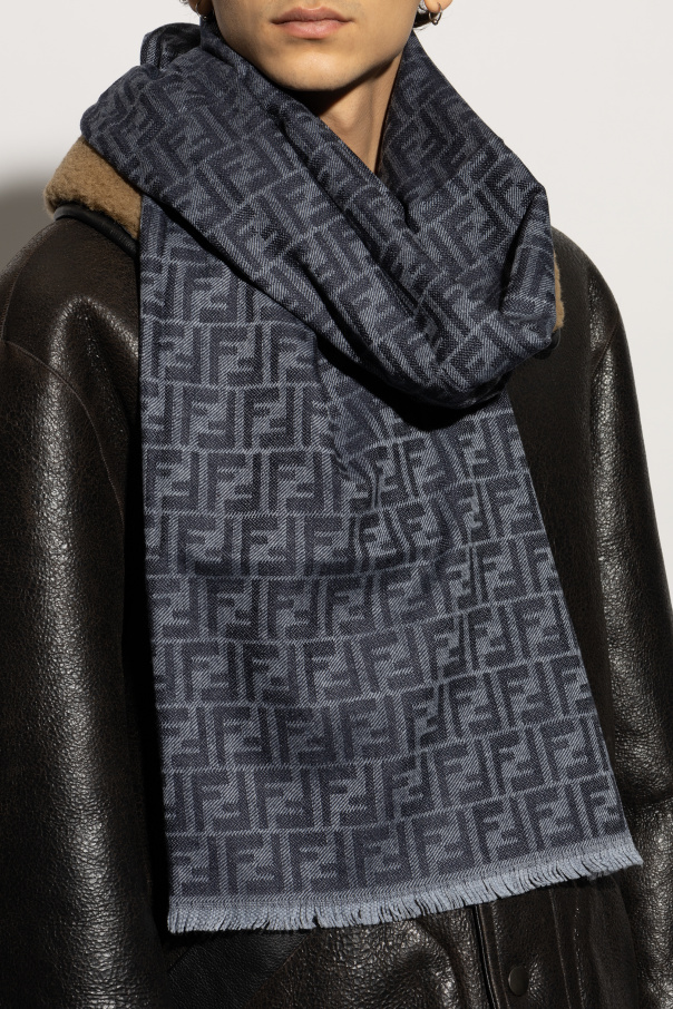 Fendi Pre Owned draped sleeved dress Grey Navy blue Monogram scarf Fendi Biname fmedShops Montenegro